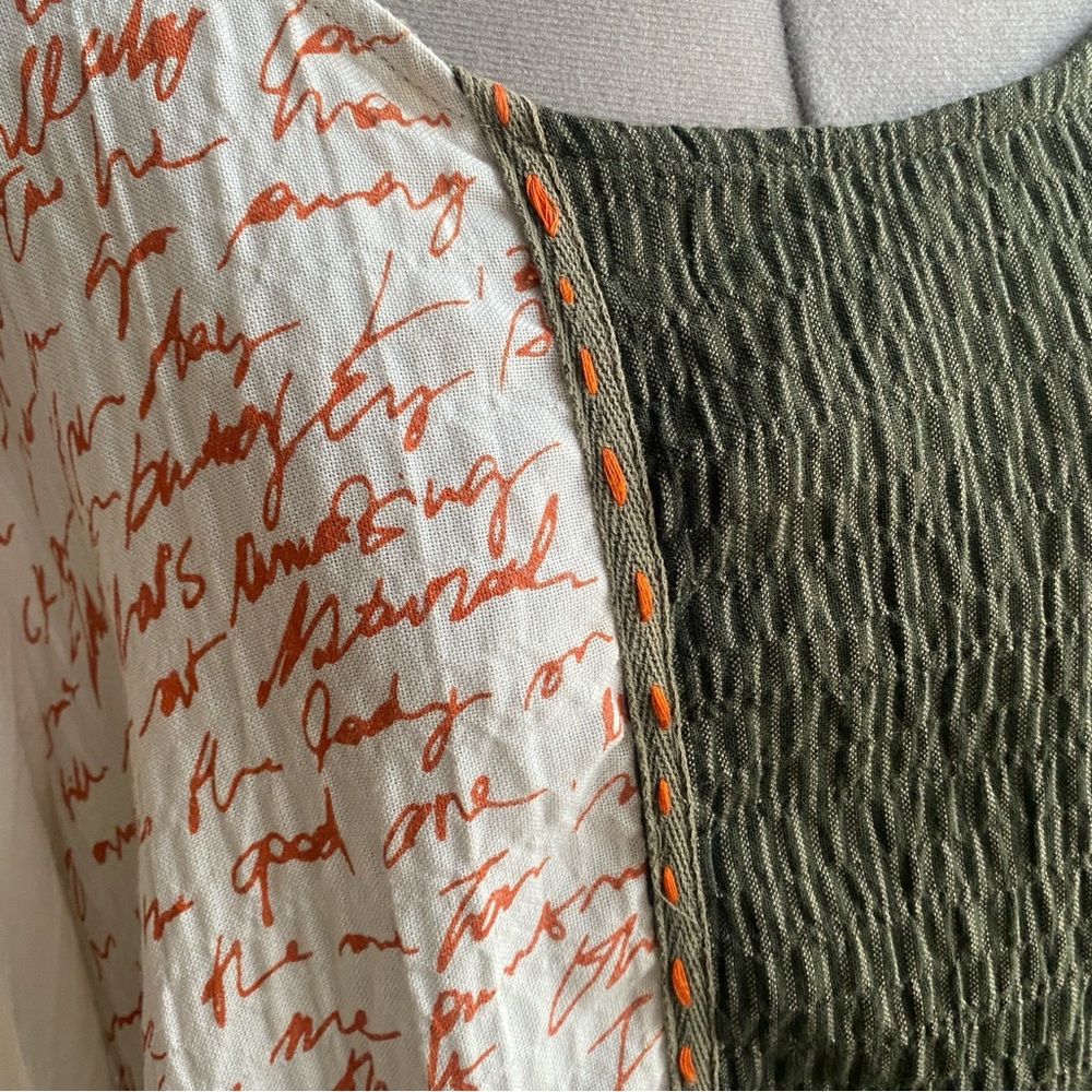 ZEDD PLUS Women's Asymmetrical Green White Geometric Pattern Tunic Size XL - Picture 6 of 9